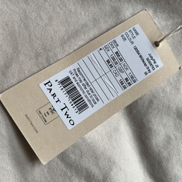 PART TWO Jeans Light Tan Ankle Pants High Waist Straight Leg Size 35"  New NWT - Picture 7 of 10